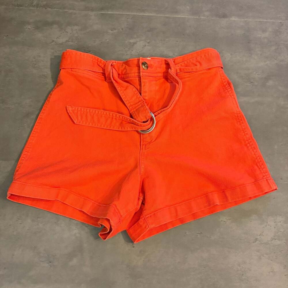 Gap Size 4 Orange High Rise Belted Shorts